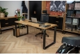 DEERHORN® Kancelářský stůl z dubového dřeva a černého kovu bez zástěny